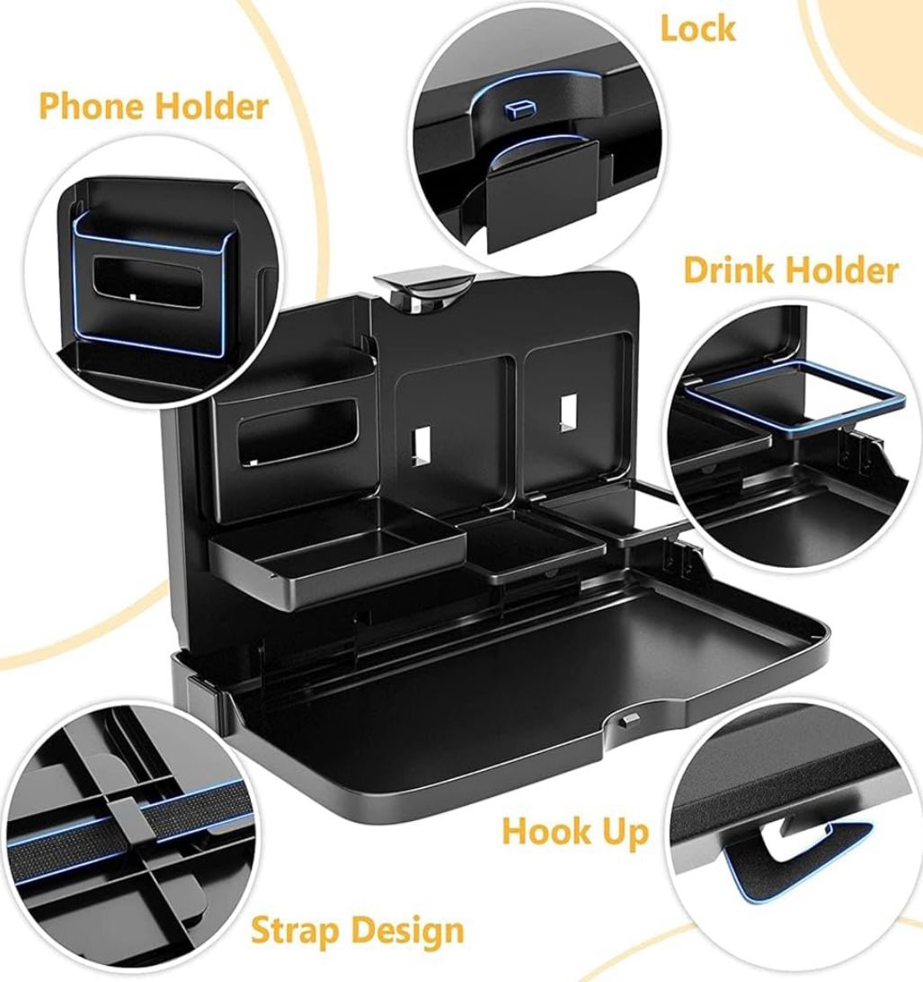 Compact Foldable Car Seat Tray