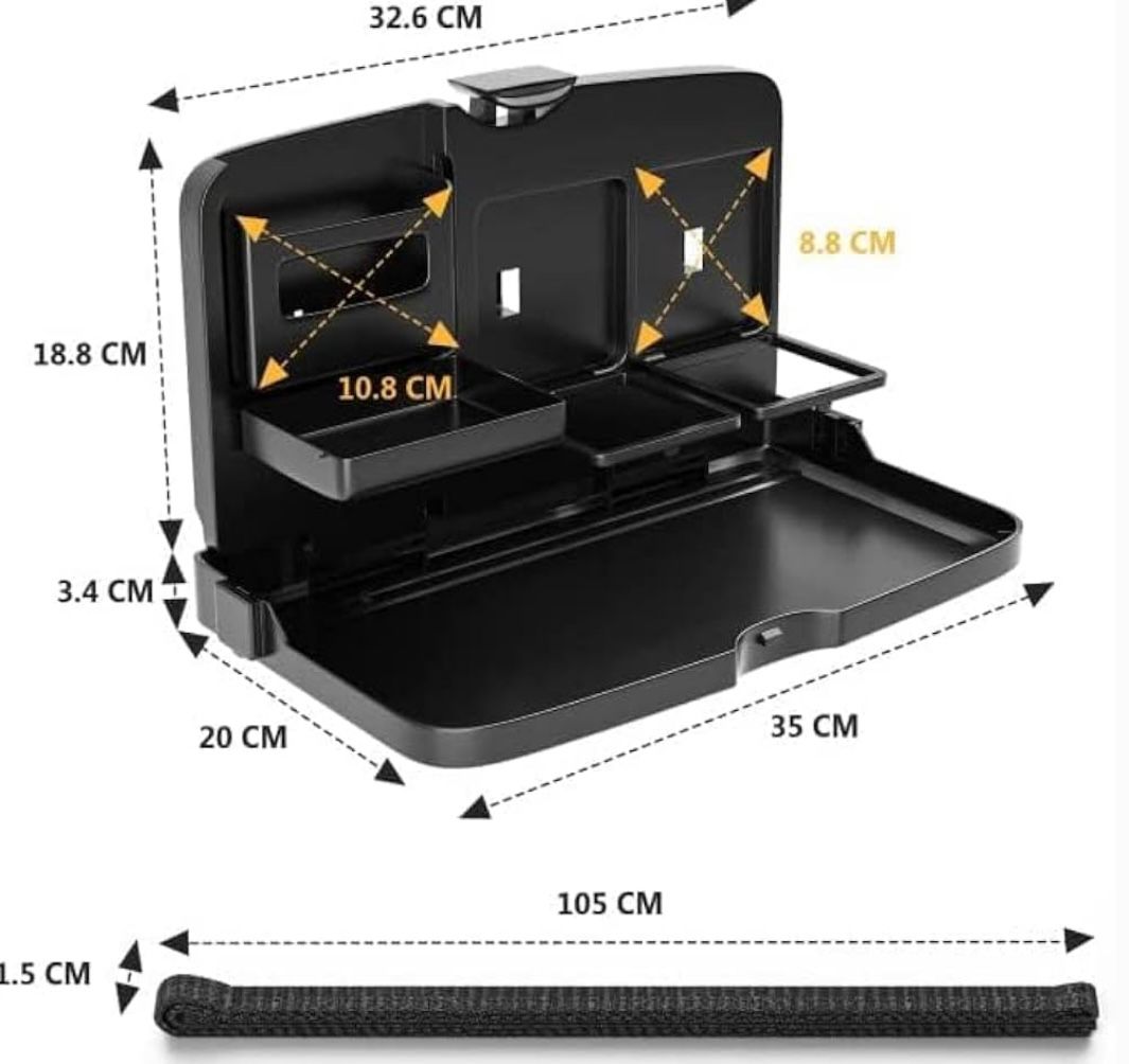 Compact Foldable Car Seat Tray