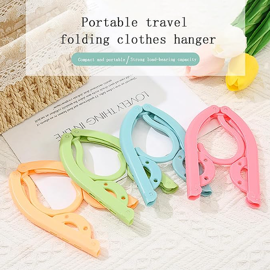 Travel Hangers Foldable Portable Plastic Hangers Folding Clothes Hangers Space Saving Clothes Hangers for Business Trip Travel