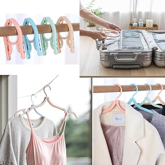 Travel Hangers Foldable Portable Plastic Hangers Folding Clothes Hangers Space Saving Clothes Hangers for Business Trip Travel