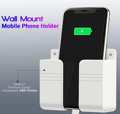 Wall Mount Phone Holder with charging pot & adjustable