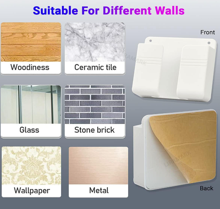 Wall Mount Phone Holder with charging pot & adjustable