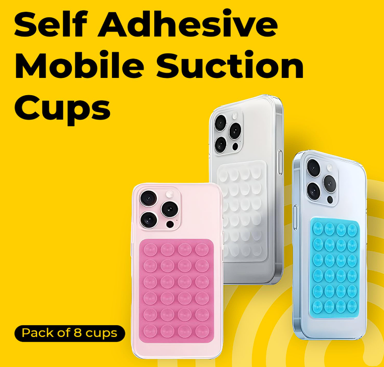 Pack Silicone Sticky Grip Holder for Mobile, Mirror, Shower & Car | Hands-Free Suction Sticker Phone