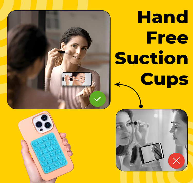 Pack Silicone Sticky Grip Holder for Mobile, Mirror, Shower & Car | Hands-Free Suction Sticker Phone